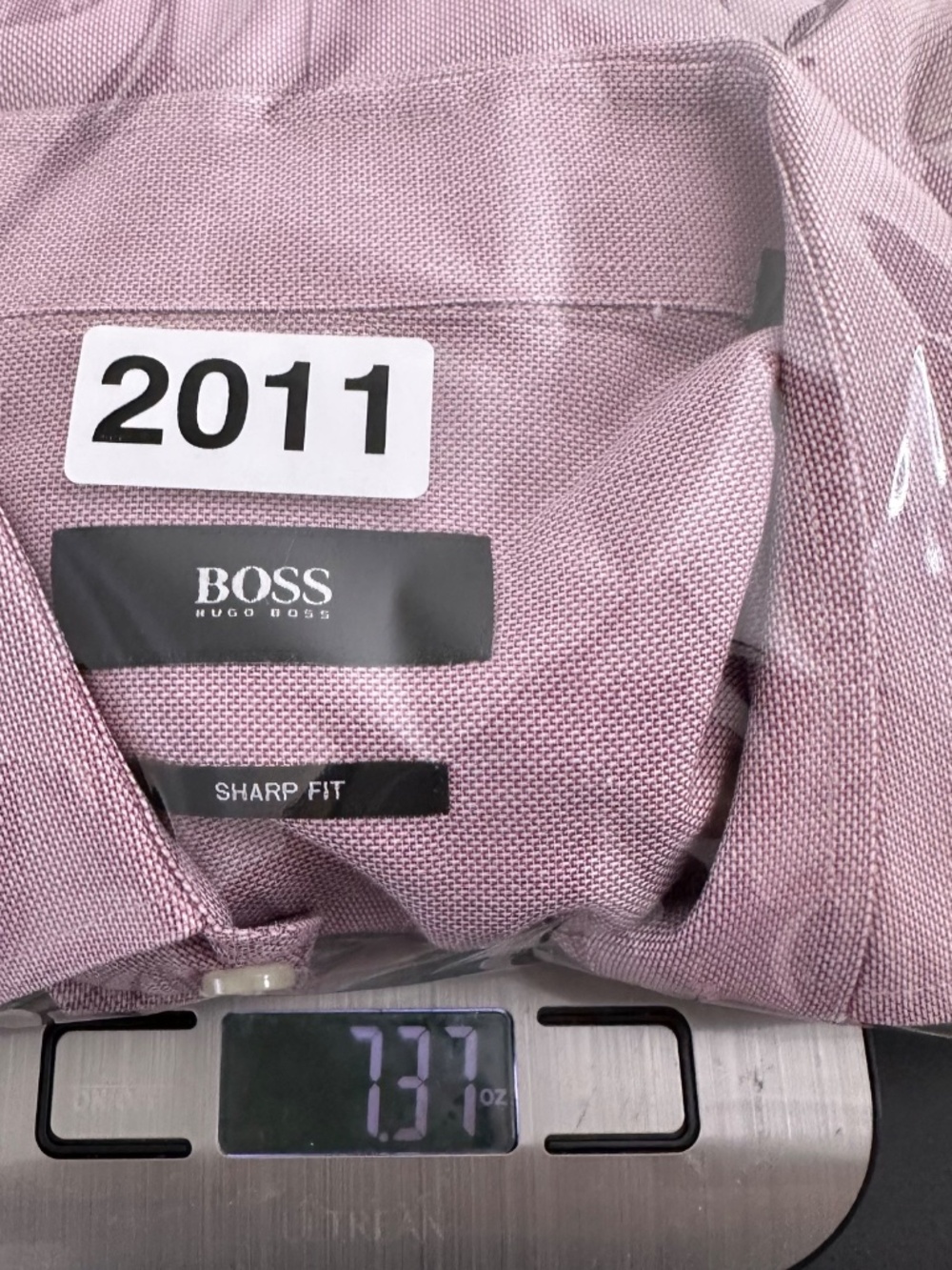 Hugo Boss Mens Sz 15.5 32/33 Long Sleeve Button Down Dress Shirt Sharp Fit Maroo - Picture 10 of 10
